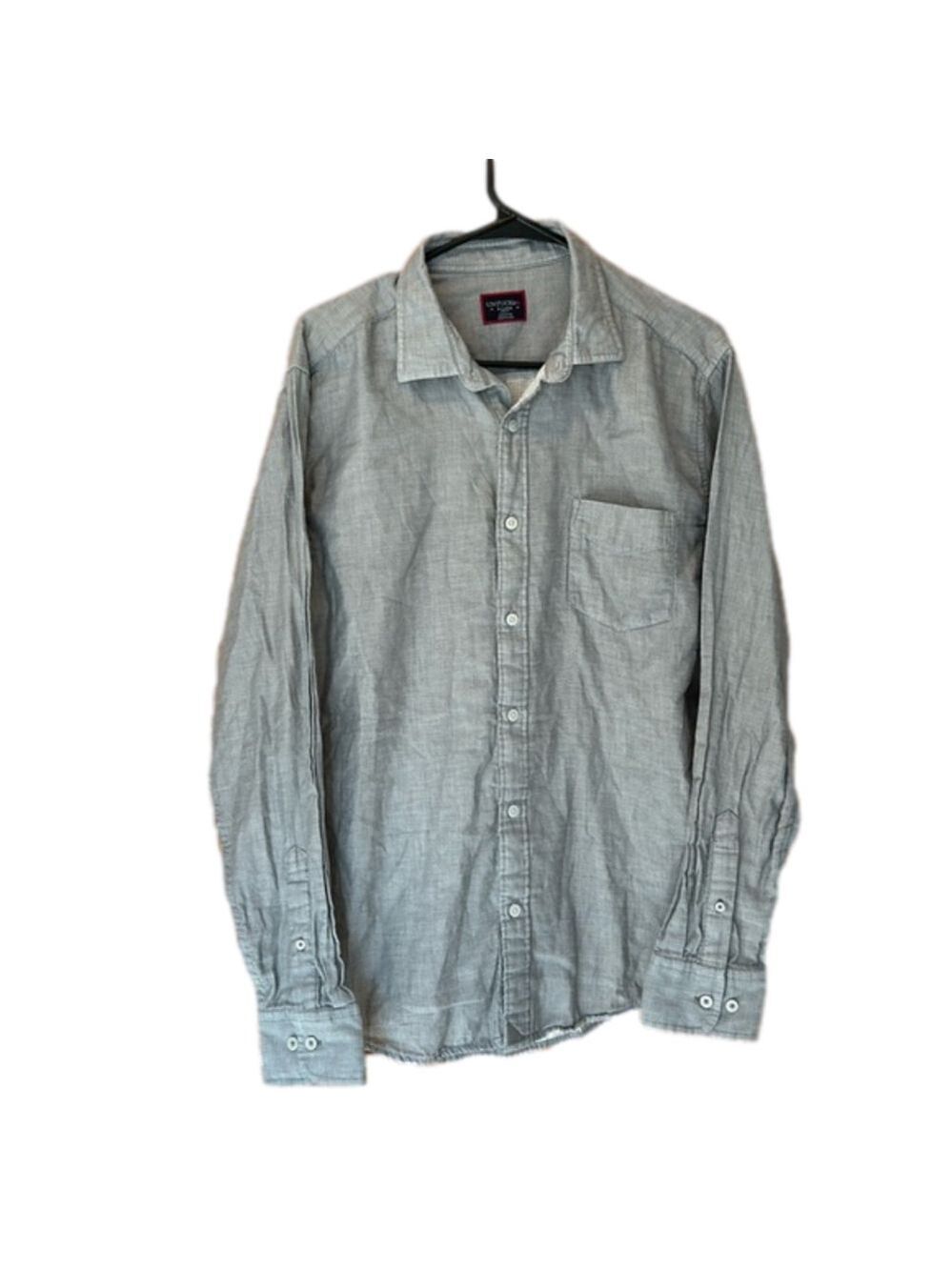 UNTUCKit Gray Slim Fit Valadige Long-Sleeve Cotton Button-Up Shirt #33980